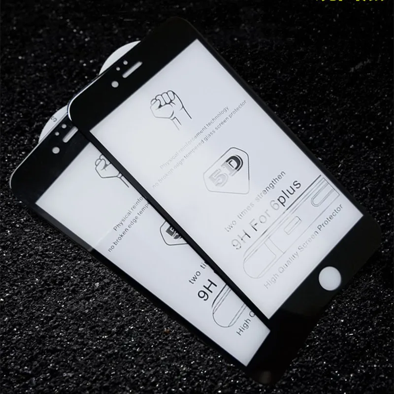 

100 PCS 5D Full Cover edge Tempered Glass For iPhone X XS Max XR 6 7 8 Screen Protector Glass luxury For iPhone 8 7 6 Plus Glass