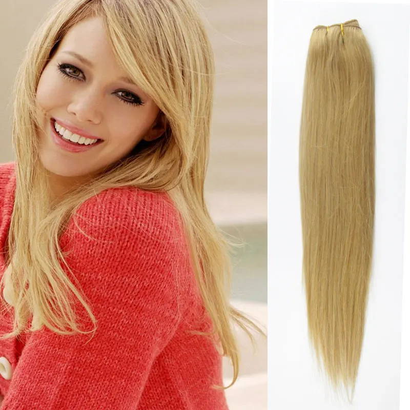 

8A Brazilian Virgin Silky Straight Human Hair Weaving 1 Bundle/100g 16"-26 inch Strawberry Blonde Color #27 Hair Extensions Weft