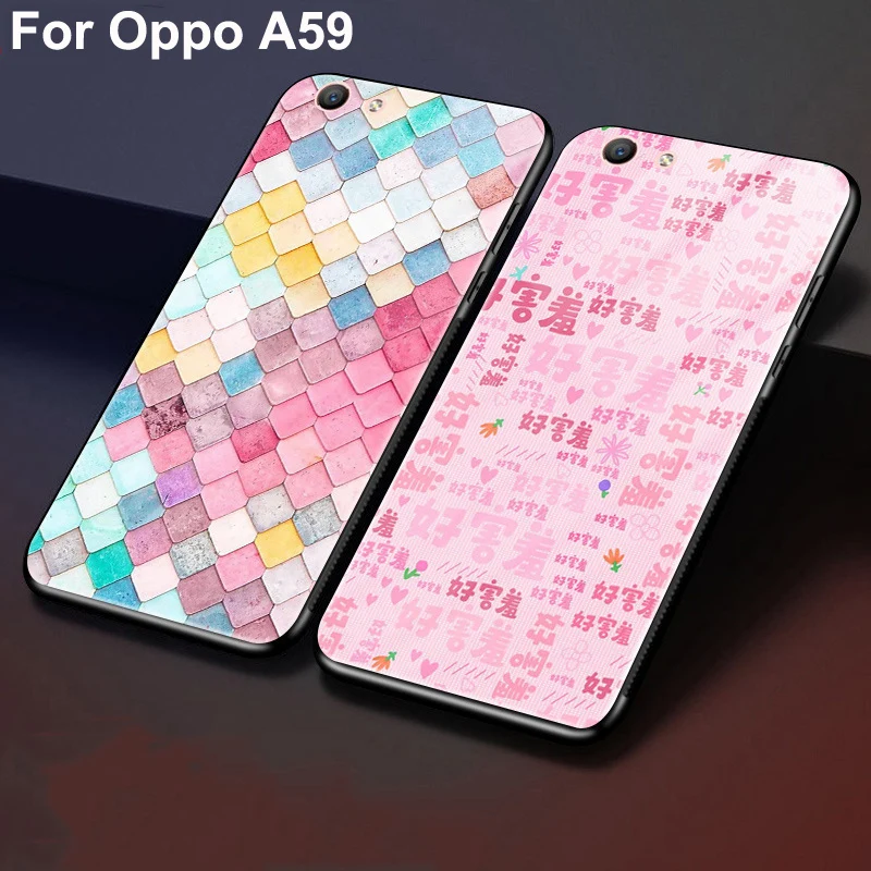 Чехол для Oppo A59 мультяшный чехол из закаленного стекла свадебной девушки мягкий