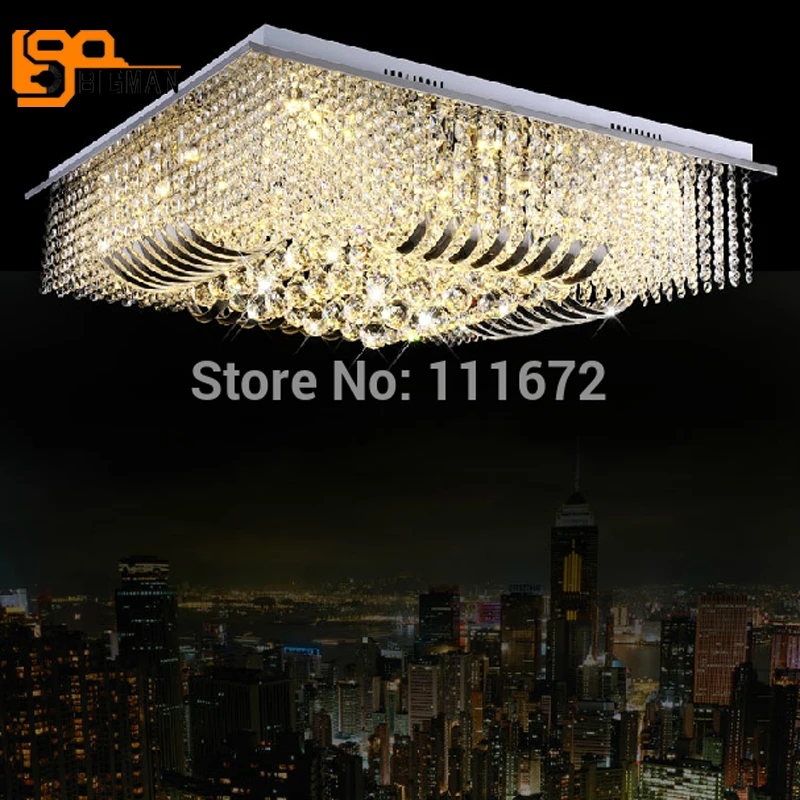 

new luxury modern square crystal chandelier lighting lustre LED lamps for home