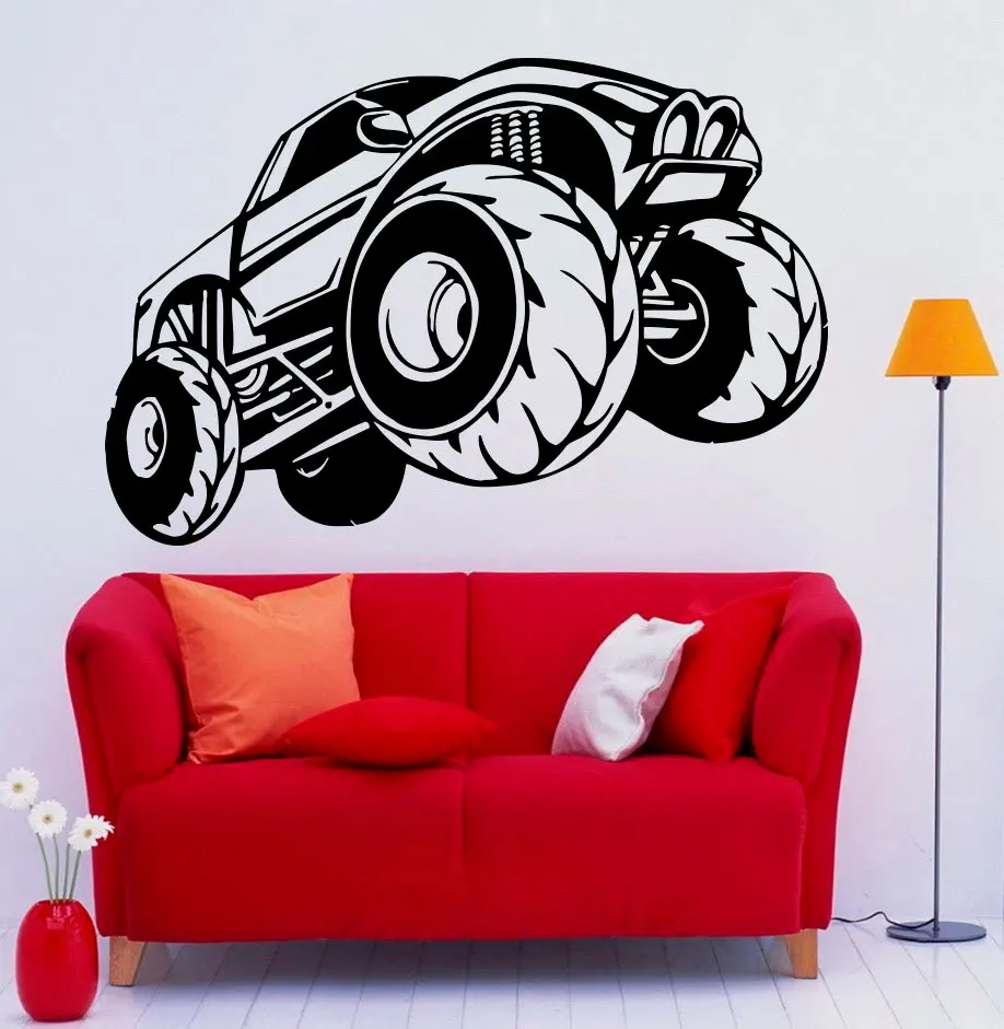 Monster Truck Wall Decal Vinyl Racing Car Sticker Art Murals Garage