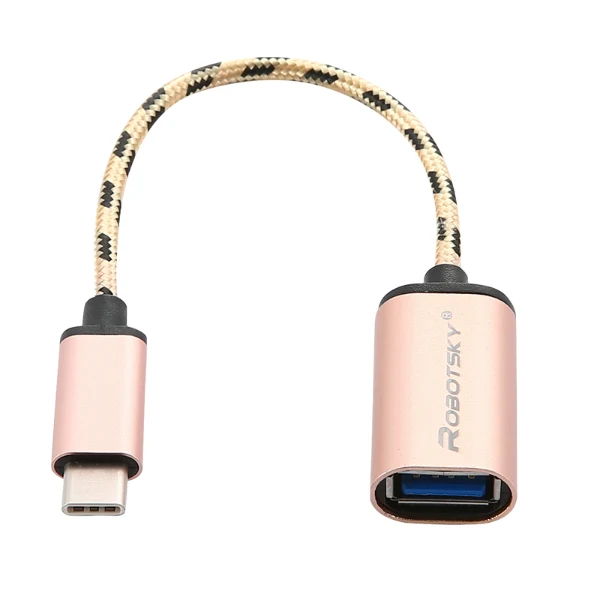 Тип usb C адаптер "папа" в USB 3,0 Женский конвертер Тип-C кабель для передачи данных OTG кабель Разъем для Huawei P9 Xiaomi 4C samsung Galaxy S8 LG - Цвет: Rose Gold