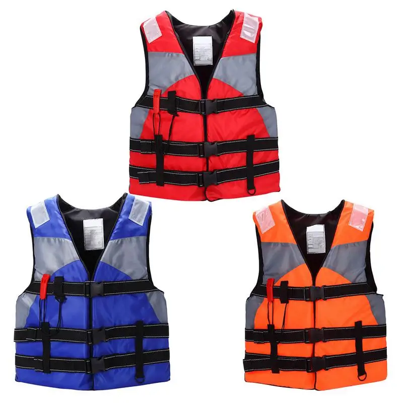 

2019 New Adult Professional Swimming Life Jacket Vest For Drifting Snorkeling Fishing Suit Buoyancy With Whistle Fishing Boating