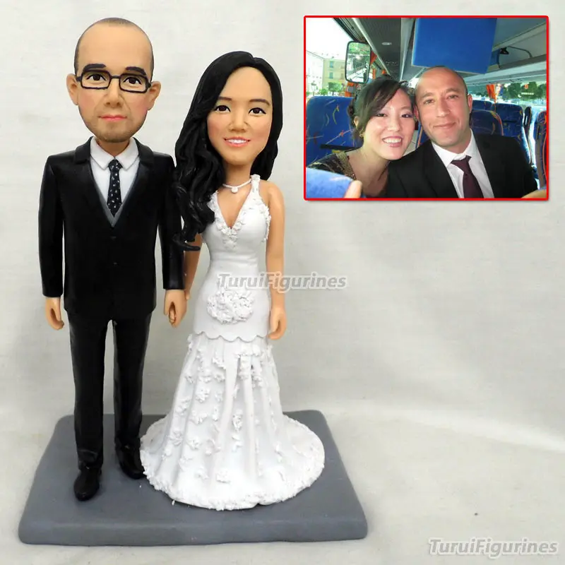 

couple figurine sculpey Christmas decoration birthday party wedding cake topper decoration frozen party favour couple doll