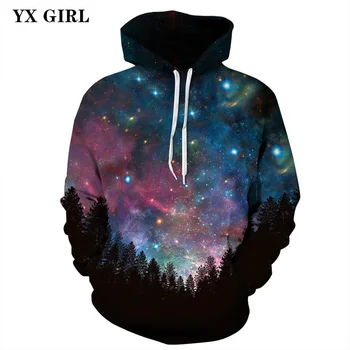 

New Fashion Women Men Casual Hoodies Space Galaxy Hoodies Forest Night 3d Print Pullover Sweatshirt Unisex Drop Shipping S-3XL