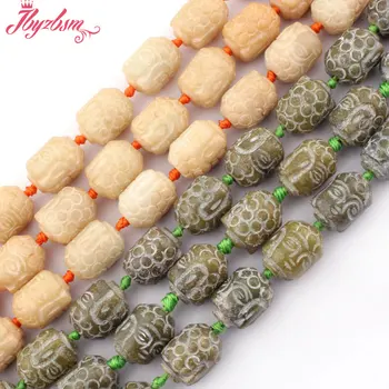 

13x18mm Column Carved Buddha Jades Beads Natural Stone Beads For DIY Necklace Bracelat Earring Jewelry Making 15",Free Shipping