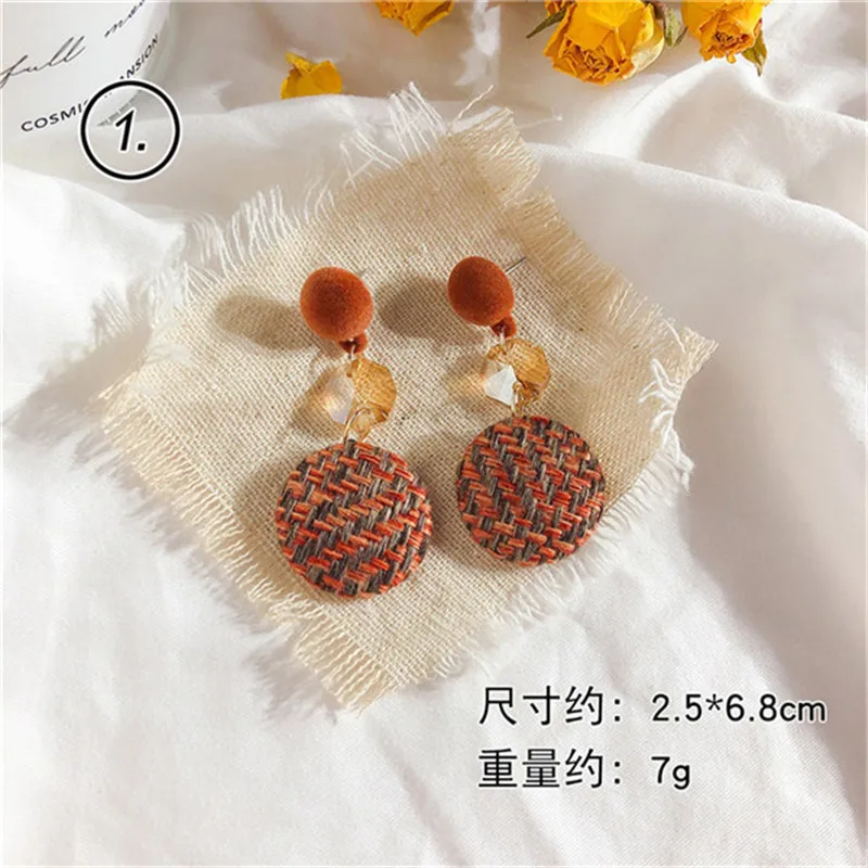 Корейские яркие оранжевые Цветочные геометрические нерегулярные висячие серьги Коллекция наборы для женщин девушки мода Jewelry-DDER003E