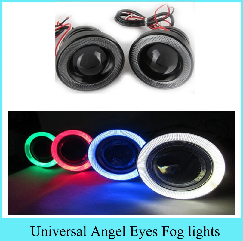 

1Pair 30W 2.5 3.0 3.5 Inch COB Angel Eyes Fog Lights for Car Fog Lamp Daytime Driving DRL Super Bright Projector Lens 64 76 89mm