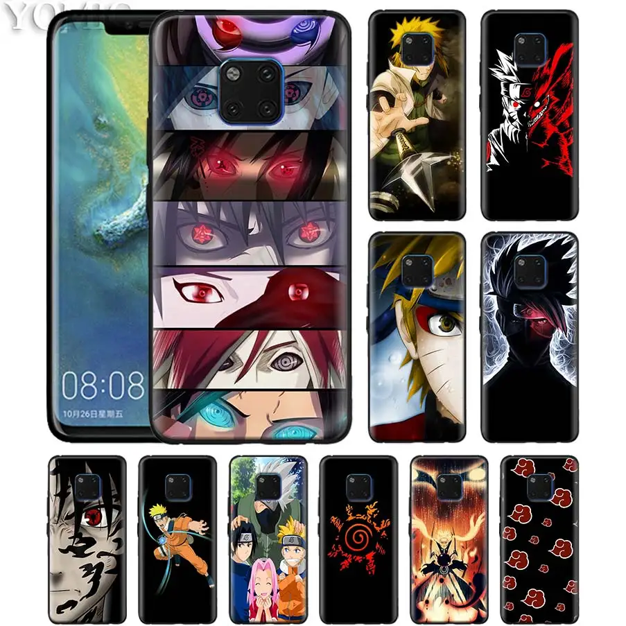

Anime Naruto Uzumaki Sasuke Black Silicone Case for Huawei Mate 20 Lite 10 20 Pro P20 P30 Lite P Smart Plus Y9 2019 Cover