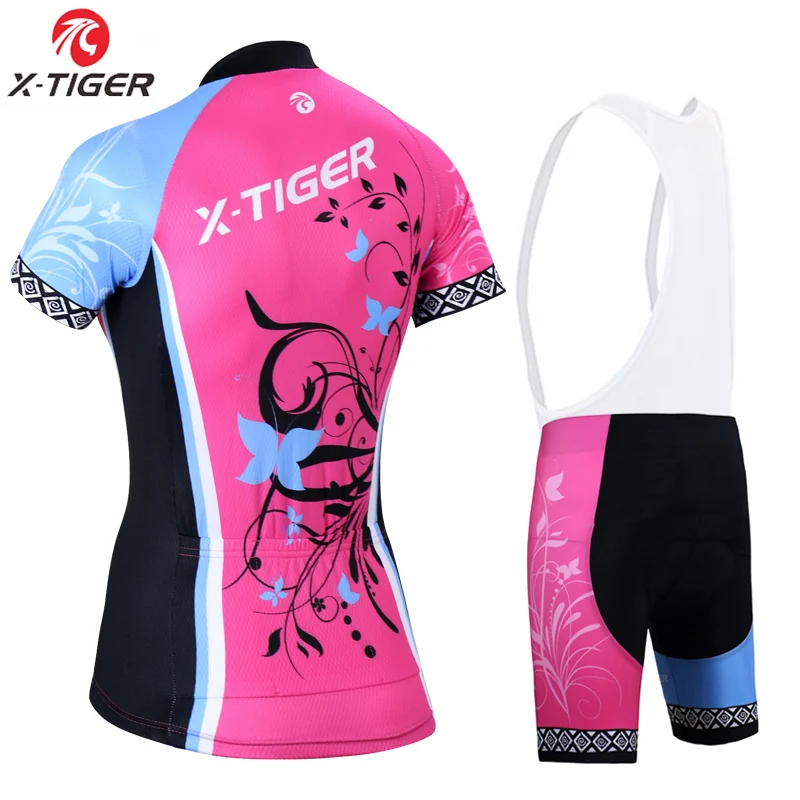 X-Tiger Women Anti-UV Cycling Jersey Set Summer Breathable MTB Bicycle Cycling Clothing Woman Racing Bike Clothes Suit cycling jersey,cycling suit,cycling jersey set