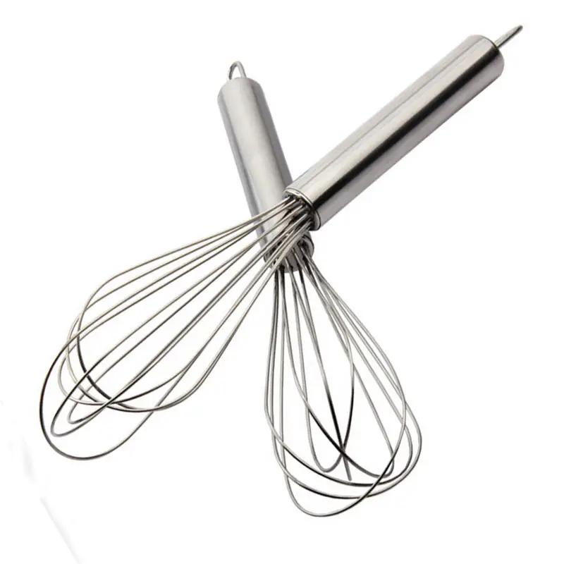 Useful Stainless Steel Egg Handle Stirring Mixing Beater Whisk Metal