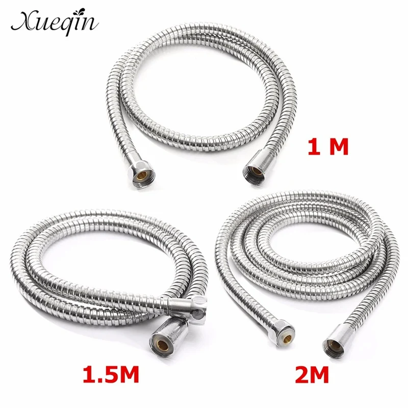 

1m/1.5m/ 2m G1/2 Inch Flexible Shower Hose Stainless Steel Chrome Bathroom Water Head Showerhead Pipe