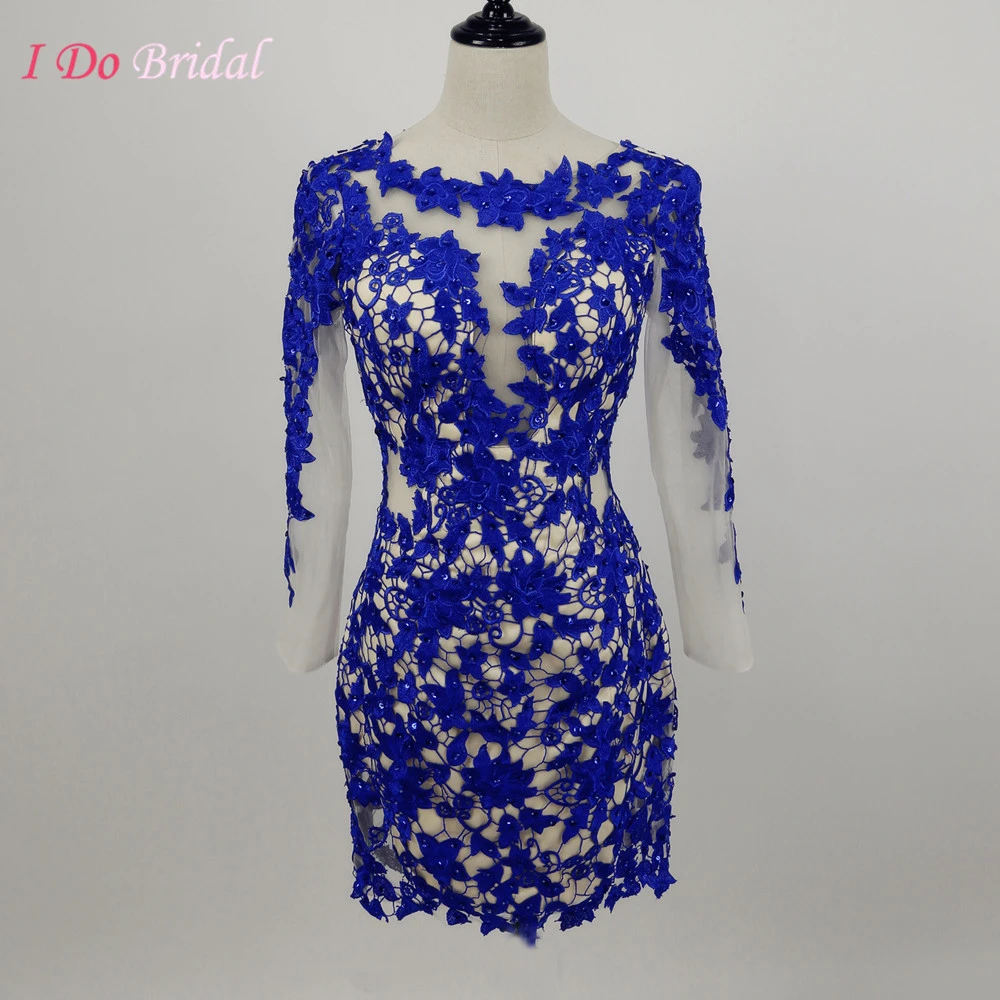 royal blue lace cocktail dress