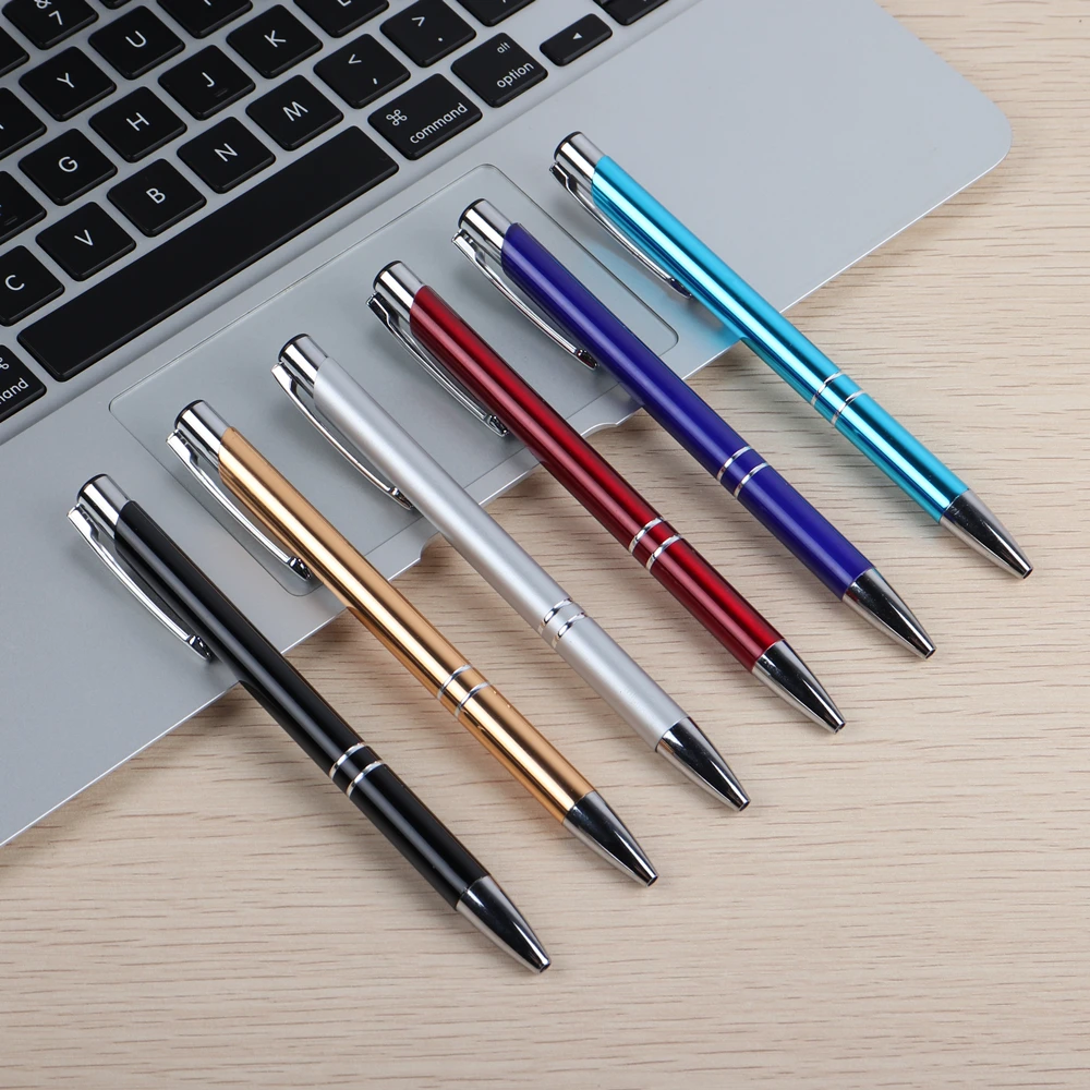 2PCS Ballpoint Pen Style Press Metal Material Ball Pens For School Office G2 Refill Black Blue Ink Writing 0.7mm Luxury Gift Pen 4