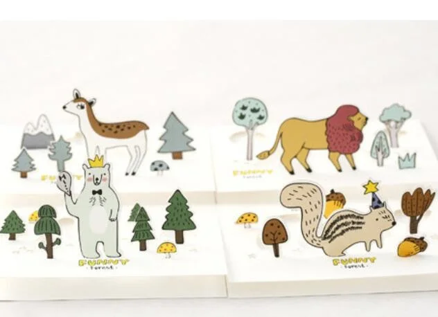 30 пачек/лот студенческие DIY бизнес карты старинные 3D лесные животные серии набор поздравительных открыток с конвертом рождественские открытки закладки