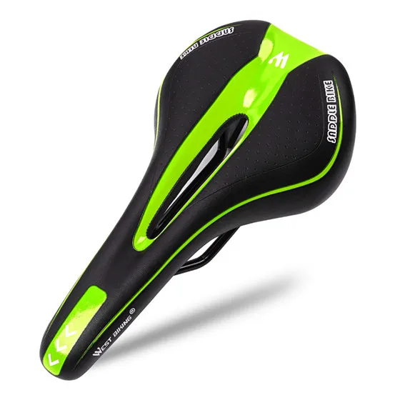 Green Black A Style WEST BIKING седло для горного велосипеда, Велосипедное Сиденье, силиконовое, нескользящее, шоссейное, MTB, седло, силикагель, подушка, велосипедное седло - Цвет: Green Black A Style