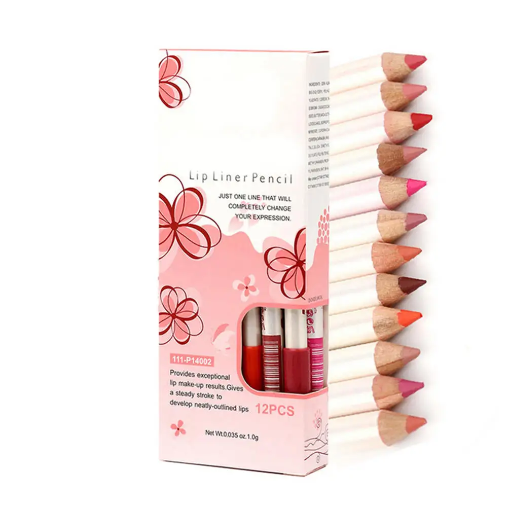 

12 color Fashion Lipliner Pen Set Liner Set Lipstick Pen Waterproof Decorative Lip Liner Pencils for Women and Girl