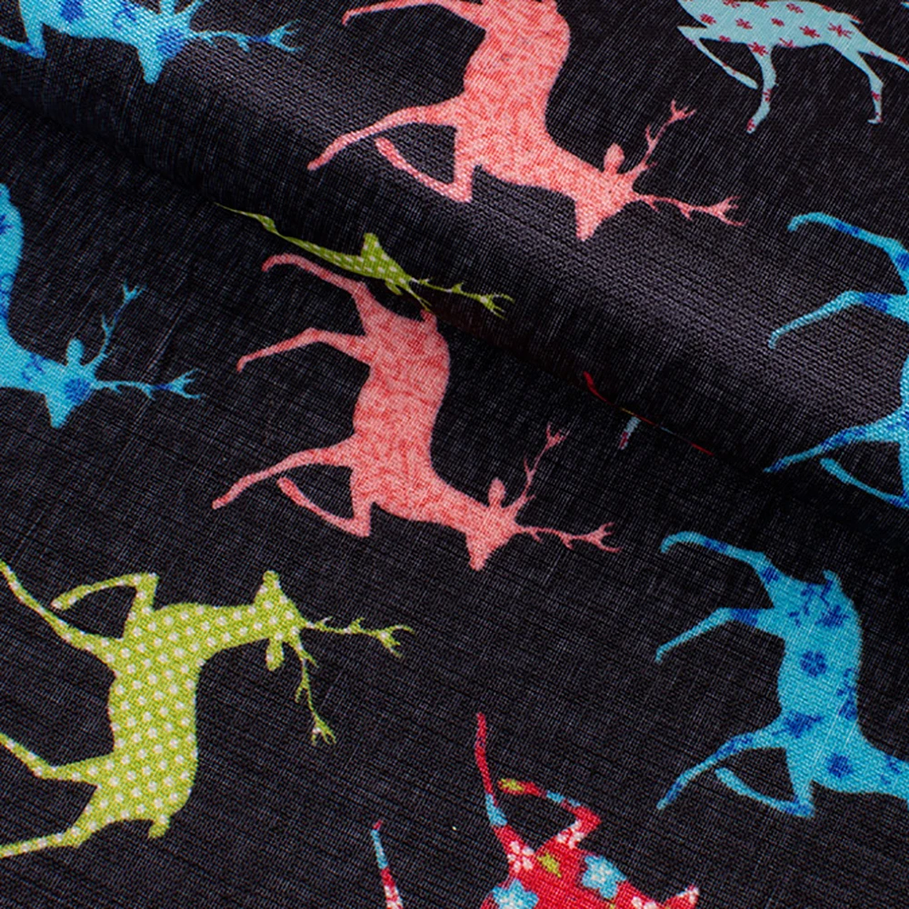 Lychee Life 29x21cm Sika Deer Printed PVC Fabric Colorful Fabric DIY Handmade Sewing Clothes Supplies Decorations