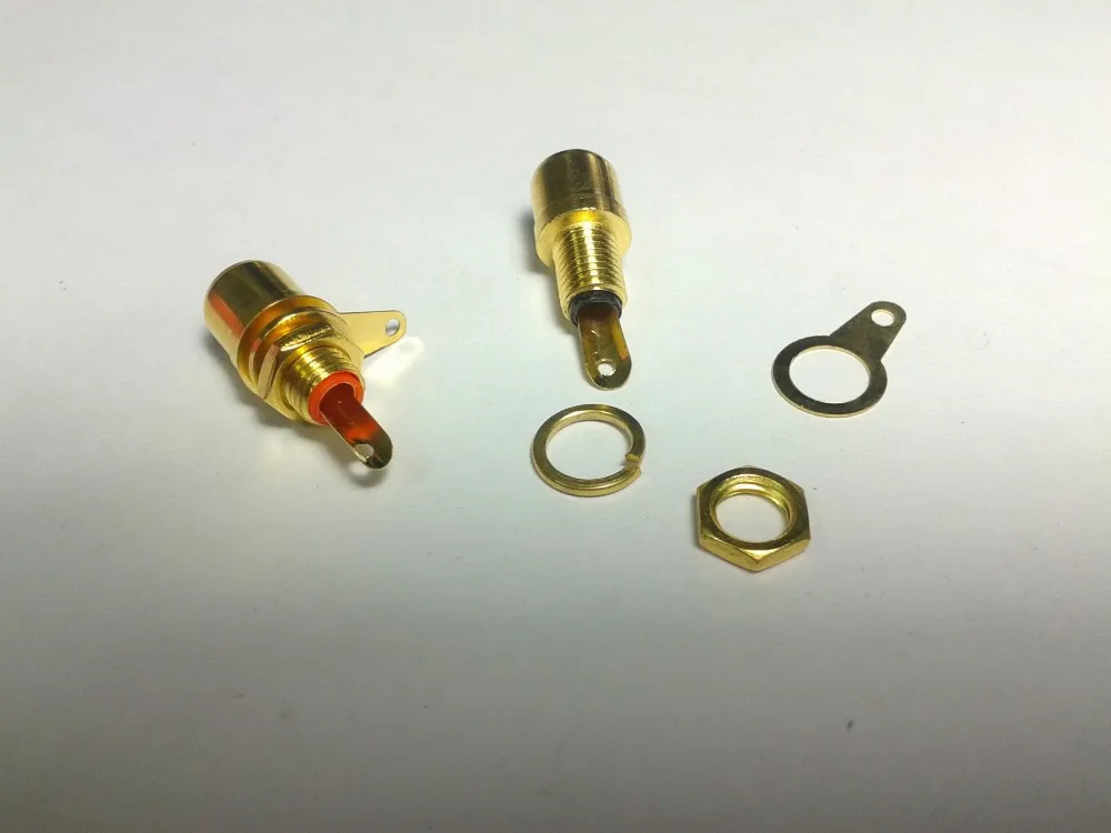 

20 pcs Gold plated RCA Phono Chassis Panel Mount Female Socket( red+black)