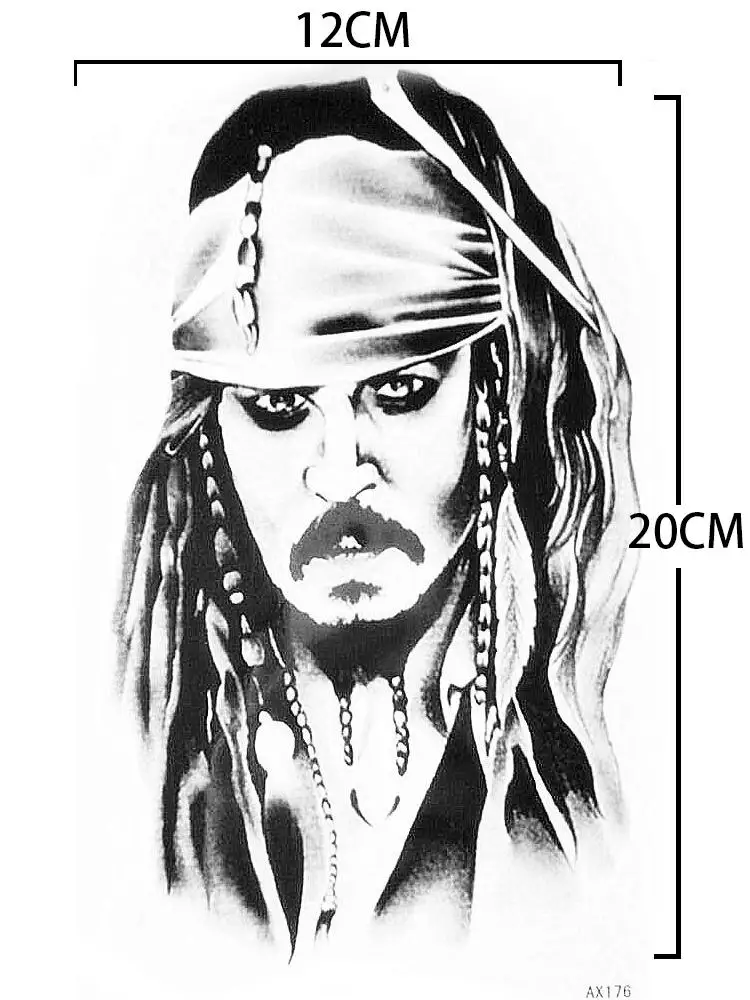 pirates of the caribbean tattoo sticker captain jack sparrow fake pirates of the caribbean tattoo sticker captain jack sparrow fake