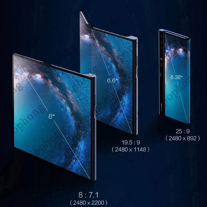 Оригинальный телефон Huawei Mate X со складным экраном фотосессия с диагональю 980