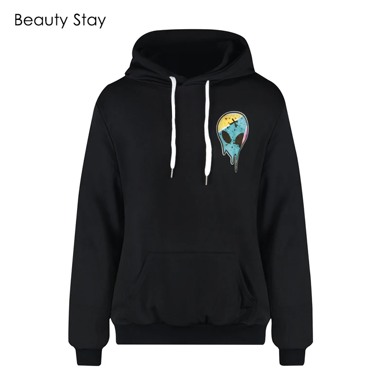 Женские толстовки BeautyStay с 3d принтом инопланетянина свитшоты бархатный свитшот