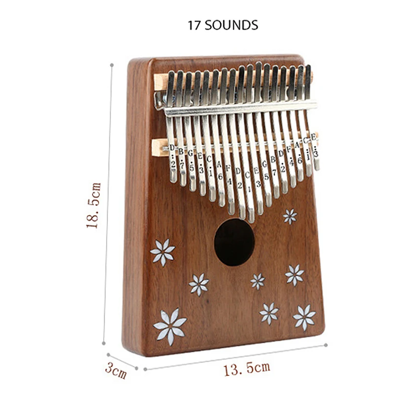 Пианино BATESMUSIC Kalimba 17 клавиш легкое в воспроизведении пианино Mbira из массива