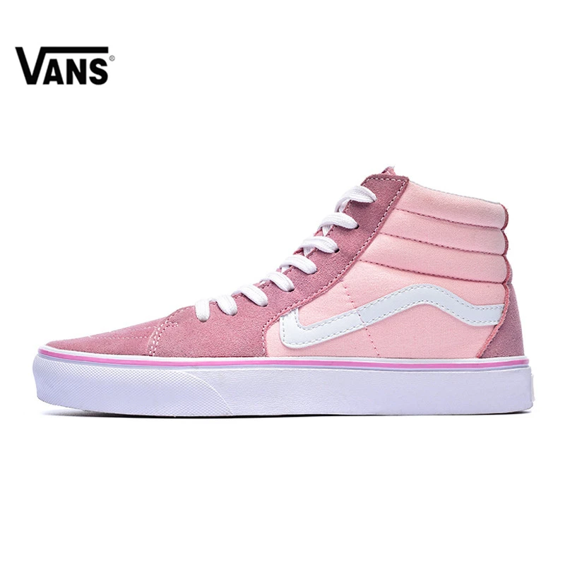 

VANS SK8 HI KHAKI HIGH-top CLASSICS Women Skateboarding Shoes OriginalWild Canvas Sports Sneakers Pink Outdoor VN0A2XSBOG1