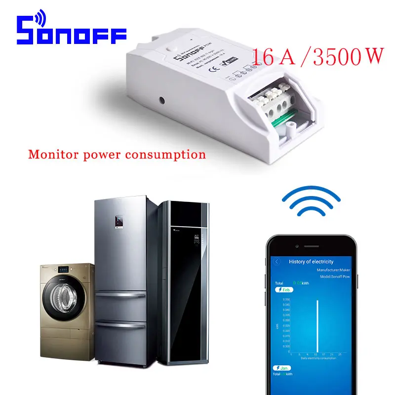 Sonoff Pow Smart Home Automation Module Universal Timer