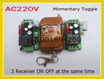 

220V 1CH Radio remote control switch system 2Receiver&1transmitter Learning Code Toggle Momentary Adjusted Mini Size 315/433MHZ