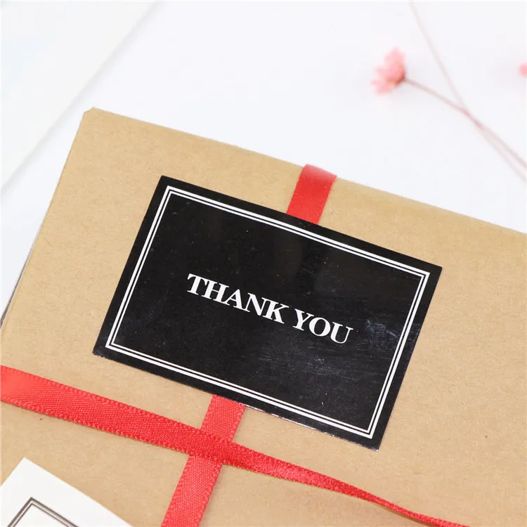 60 шт./лот Размер: 6x4 см 60x40 мм новые наклейки с надписью Thank you подарочная печать