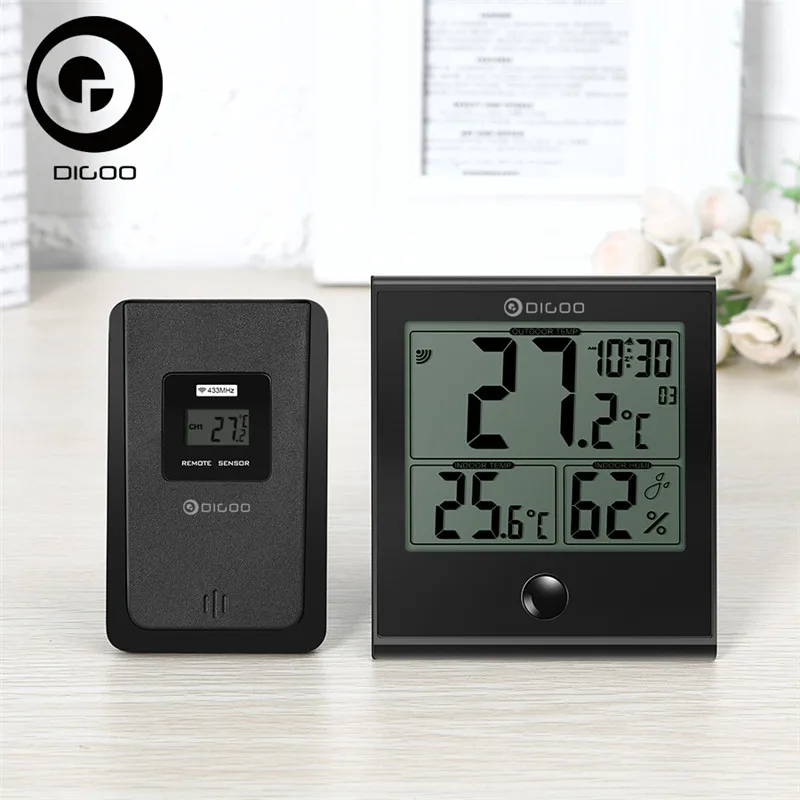 Digoo DG-TH1180 Home Comfort Indoor Outdoor Glass Panel Thermometer Hygrometer Alarm Temperature Humidity Monitor цена Digoo DG-TH1180 Home Comfort Indoor Outdoor Glass Panel Thermometer Hygrometer Alarm Temperature Humidity Monitor цены онлайн