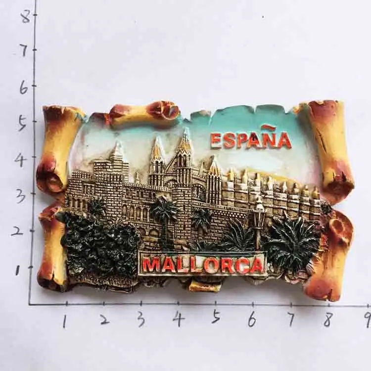 Europe Spain Mallorca ancient palace three-dimensional landscape travel memorabilia magnetic stickers refrigerator sticker | Дом и сад