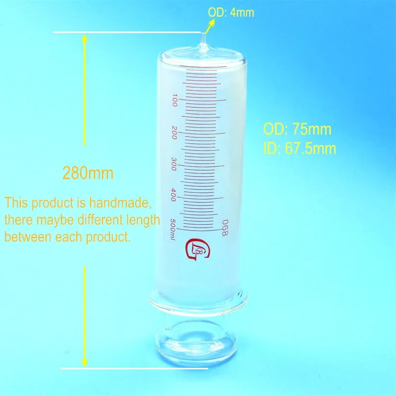 Große Glas Spritzen 500ml Mit Glas Kaliber/Ruhr Schlösser Kaliber Glas  Einlauf Wurst Gerät Probe Extractor Injektor 500cc - AliExpress