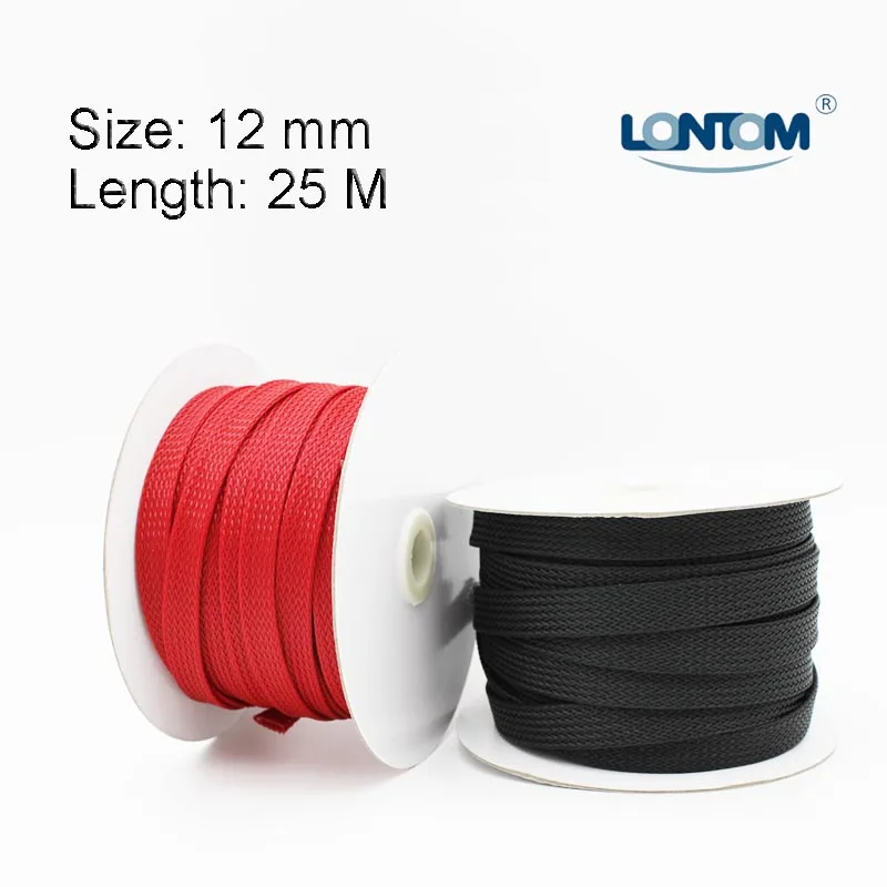 

Mini Spool 12 mm 25M PET Braided Expandable Auto Wire Cable Sleeve High Quality