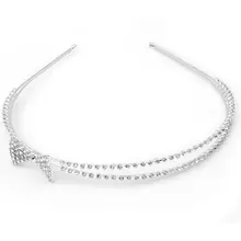 Посеребренные хрустальные стразы с бантом Свадебная повязка для волос, диадема для невесты лента для волос