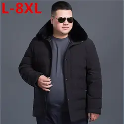 2018 Новый Большие размеры 8XL 7XL зимние теплые ветрозащитные хорошее качество свободная посадка Повседневные куртки Мужская одежда куртки и