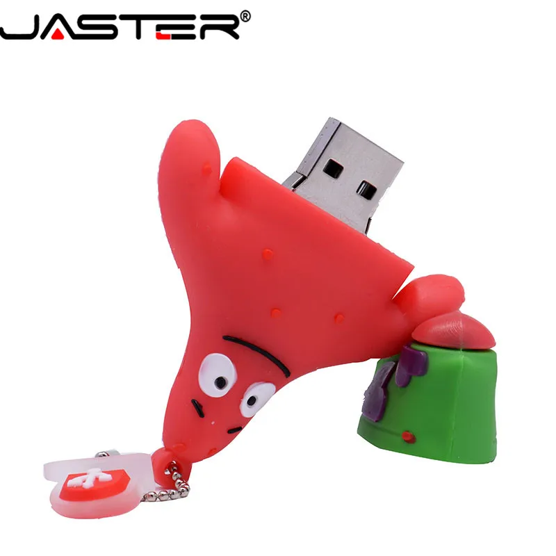 JASTER Акция Мини мультфильм внешний флэш накопитель USB 2 0 4 ГБ 8 16 32 64 Гб SpongeBob серия