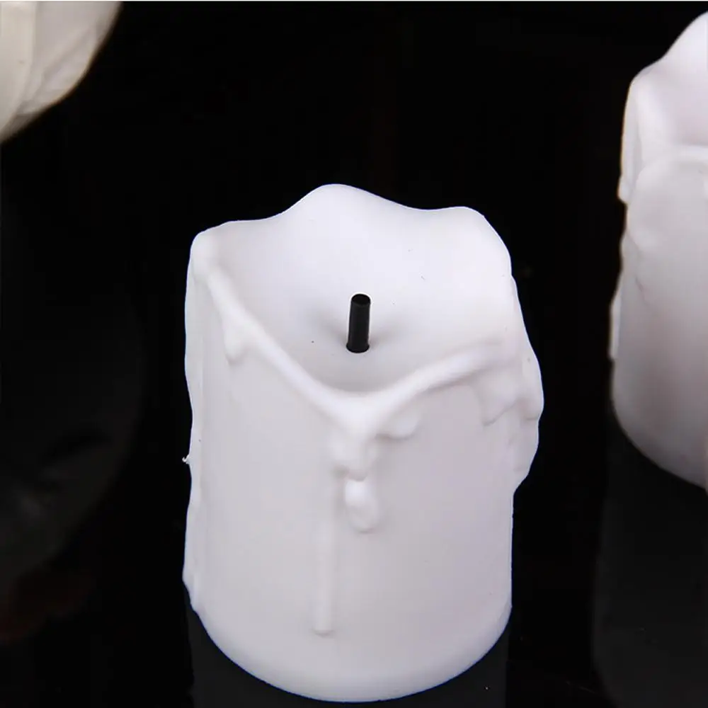 white base Упаковка из 12 шт Теплый Белый Беспламенного светодиодный Электрический Батарея приведенный в действие короткие свечи праздник/Свадебные украшения большие свечи - Цвет: white base