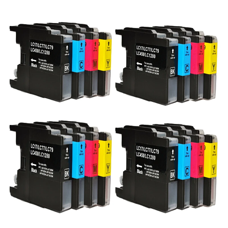 

16 Ink cartridges For Brother LC1240BK LC1280BK LC1240C LC1280C LC1240M LC1280M LC1240Y LC1280Y Multi-Pack