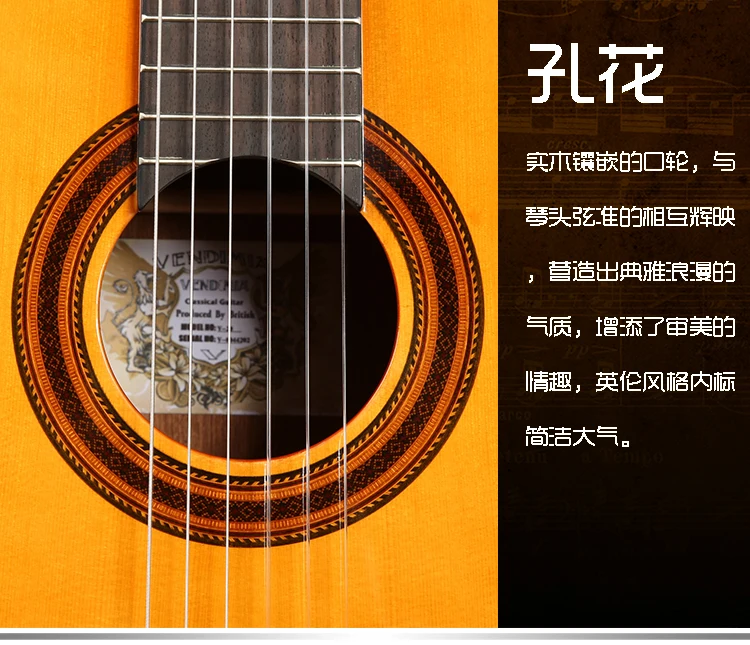 Free shipping guitars,39 inch Acoustic Classical Spanish guitar With Spruce Top/Mahogany Body,classical guitar with Nylon string