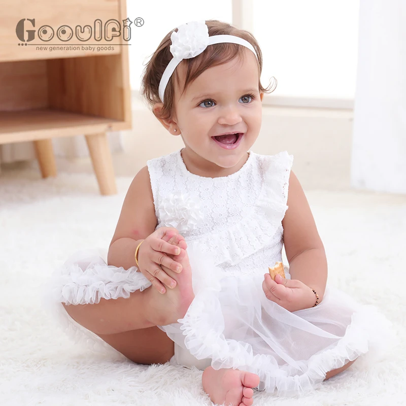 

Gooulfi Baby Girl Clothes 2019 Cotton Infant Dress Ball Gown Girls' Baby Clothing Birthday Party Princess Dresses White Dress