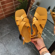 Women Fashion Summer Sandals Cross Strap Back Strap Roman Sandals PU Leather Cross-tied Women Flat Square Toe Sandals Women Fashion Summer Sandals Cross Strap Back Strap Roman Sandals PU Leather Cross-tied Women Flat Square Toe Sandals