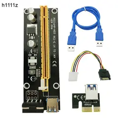 H1111Z 60 см PCI-E extender PCI Express Riser Card 1x к 16x USB 3,0 SATA к 4Pin IDE Molex адаптер для добычи Bitcoin Miner