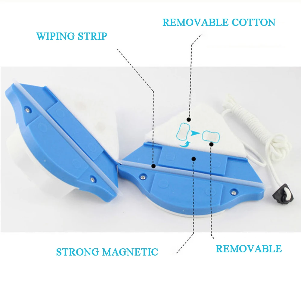 Высокоэтажный стеклоочиститель для очистки стекла, магнит, двухсторонняя резиновая щетка для мытья хлопка, инструмент