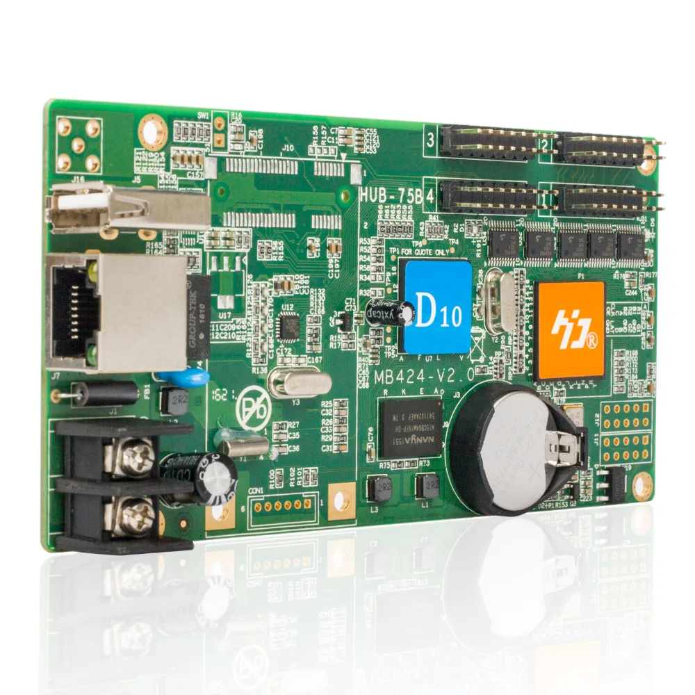 Полноцветный HD-D10 светодиодный модуль управления карта 4* HUB75 асинхронный интерфейс передачи данных Перемычка RGB видео изображение светодиодный дисплей контрольная карта