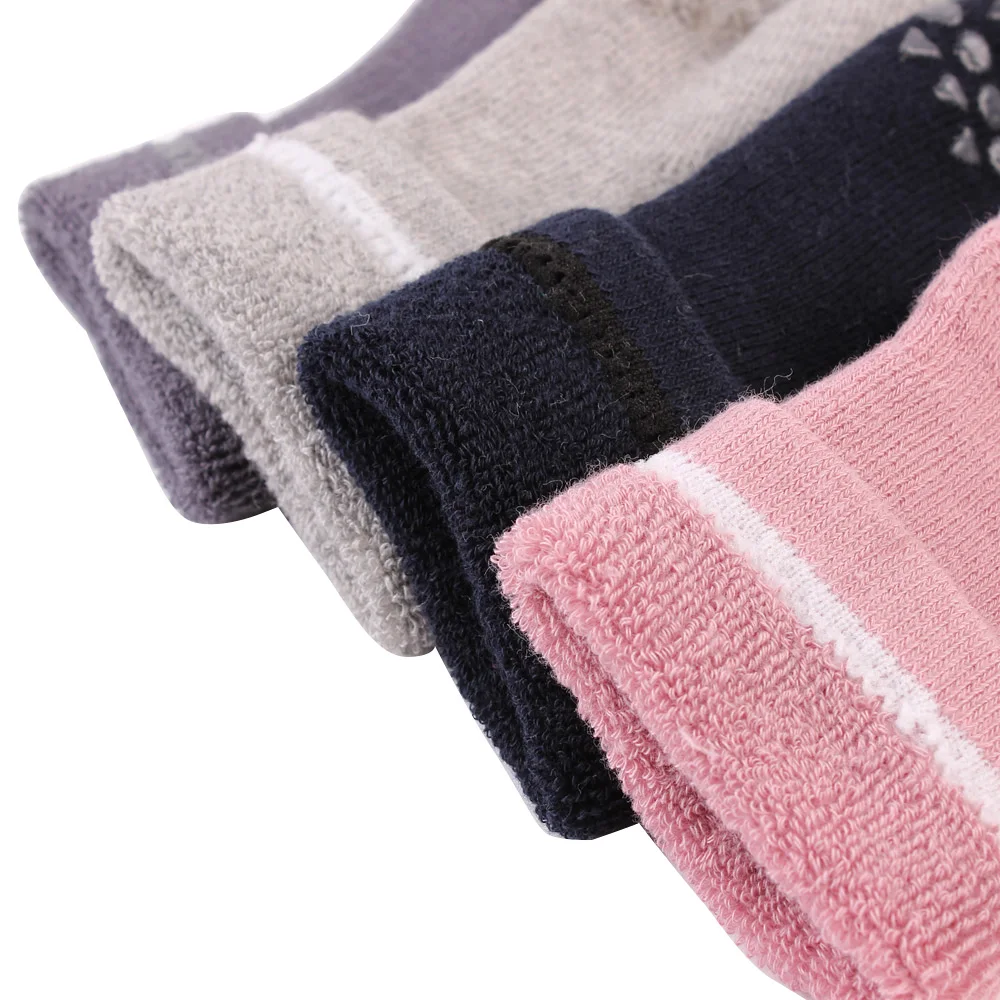 Puseky/Носки для новорожденных унисекс с рисунком нескользящие носки с резиновой подошвой для девочек и мальчиков, хлопковые зимние носки-башмачки для малышей От 0 до 3 лет