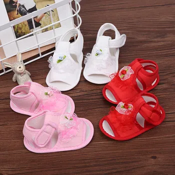 

SZYADEOU 2019 Newborn Infant Baby Girls Crib Shoes Soft Sole Anti-slip Sneakers Flower Sandals сандали wholesale L4<