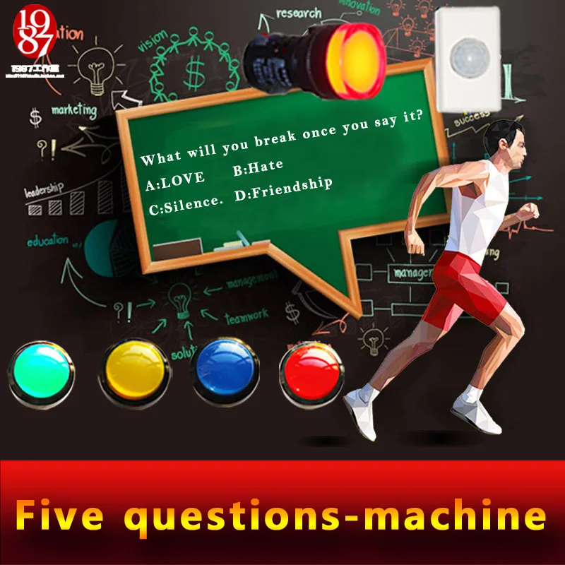 Real room escape game prop jxkj-1987 question-machine question and answer machine answer the questions to open lock