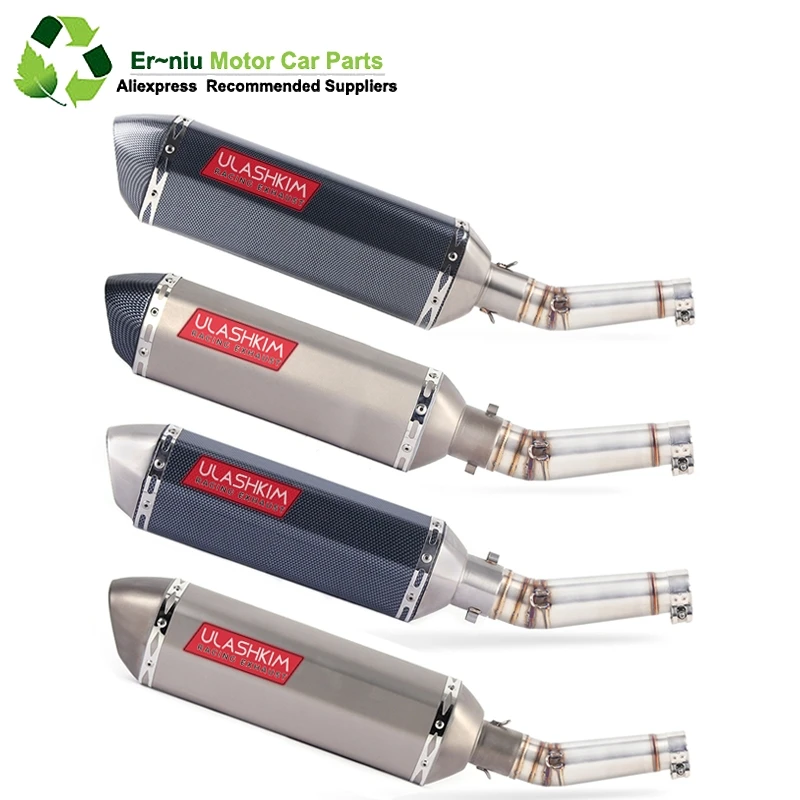 

Motorcycle Exhaust Muffler Pipe Link Pipe Carbon Fiber Exhaust Slip on Escape FOR HONDA NC700 NC750 NC750X 2012-2017